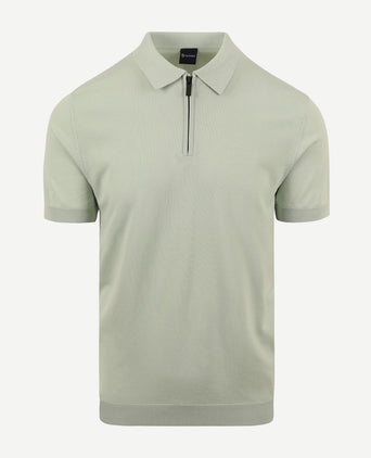 Suitable halve rits polo lichtgroen | Slim-fit