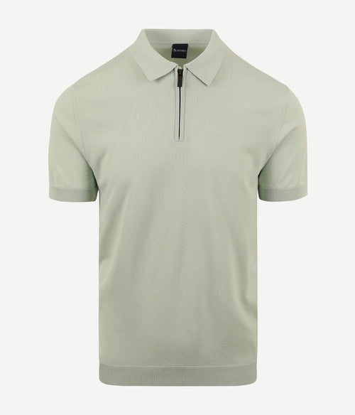 Suitable halve rits polo lichtgroen | Slim-fit