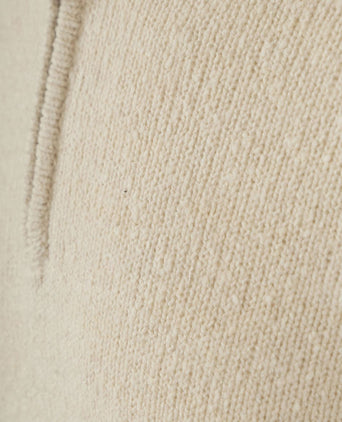 halve rits pullover boiled wool ecru