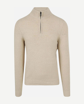 halve rits pullover boiled wool ecru