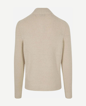 Suitable halve rits pullover boiled wool ecru