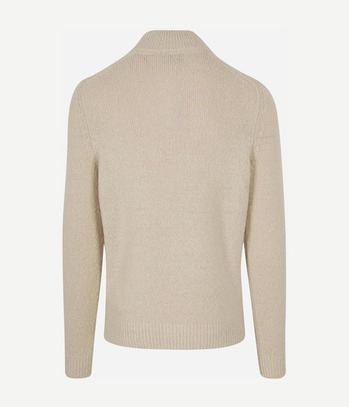Suitable halve rits pullover boiled wool ecru