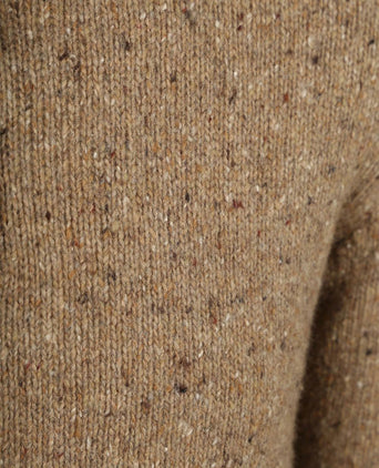 halve rits trui donnegal tweed eco wool beige