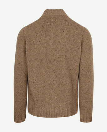 halve rits trui donnegal tweed eco wool beige