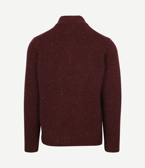 halve rits trui donnegal tweed eco wool bordeaux