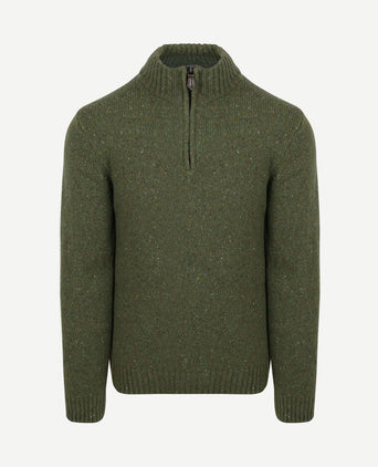 halve rits trui donnegal tweed eco wool groen