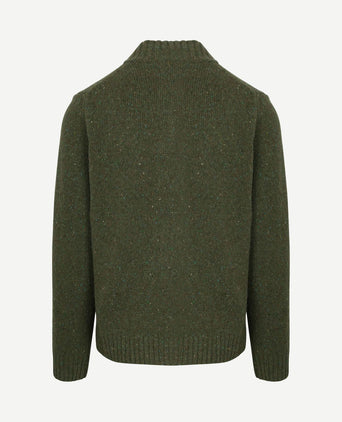 halve rits trui donnegal tweed eco wool groen