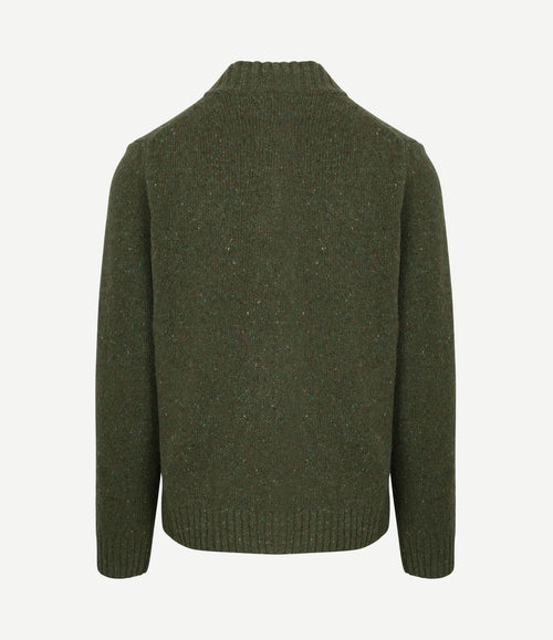 halve rits trui donnegal tweed eco wool groen