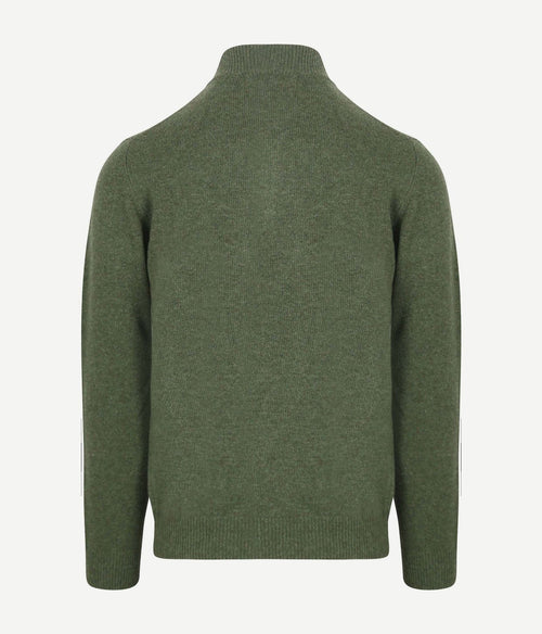 Suitable halve rits trui lamswol groen