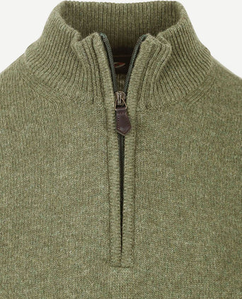 Suitable halve rits trui lamswol lichtgroen