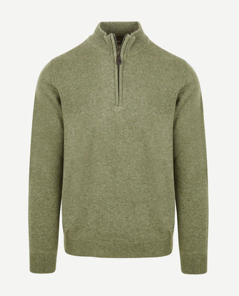 Suitable halve rits trui lamswol lichtgroen