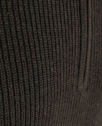 halve rits trui patch olive