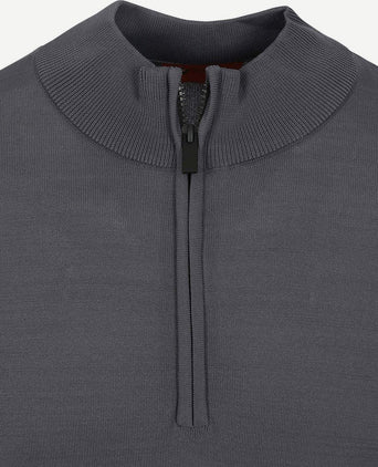 Suitable halve rits trui rafe antraciet | Slim-fit