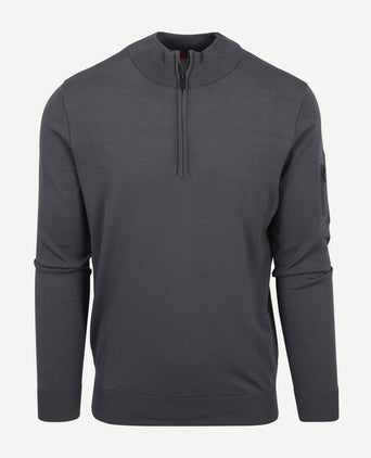 Suitable halve rits trui rafe antraciet | Slim-fit