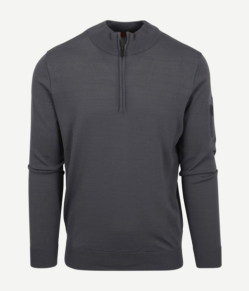 Suitable halve rits trui rafe antraciet | Slim-fit