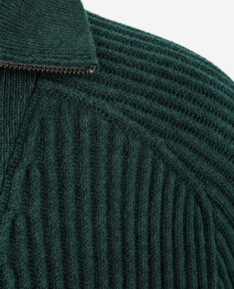 halve rits trui sailor wool blend donkergroen