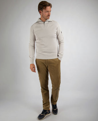 Suitable halve rits trui tias cooldry knit greige | Slim-fit