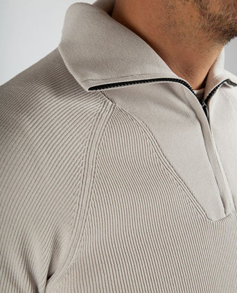 halve rits trui tias cooldry knit greige