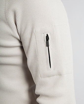 Suitable halve rits trui tias cooldry knit greige | Slim-fit