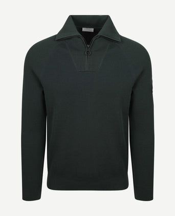 Suitable halve rits trui tias cooldry knit mosgroen | Slim-fit