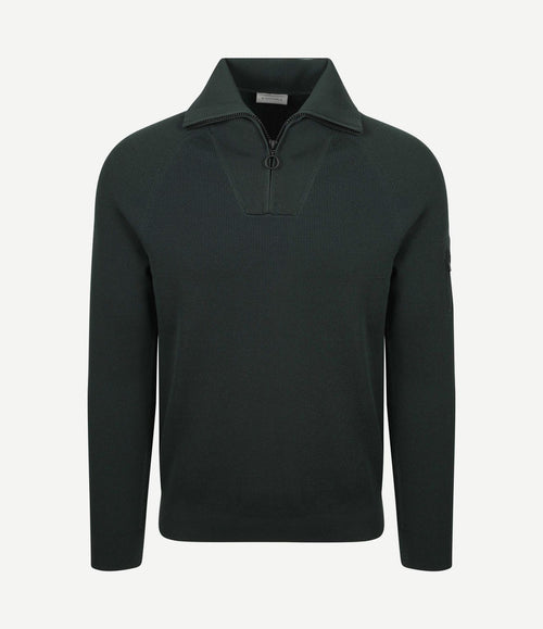 halve rits trui tias cooldry knit mosgroen