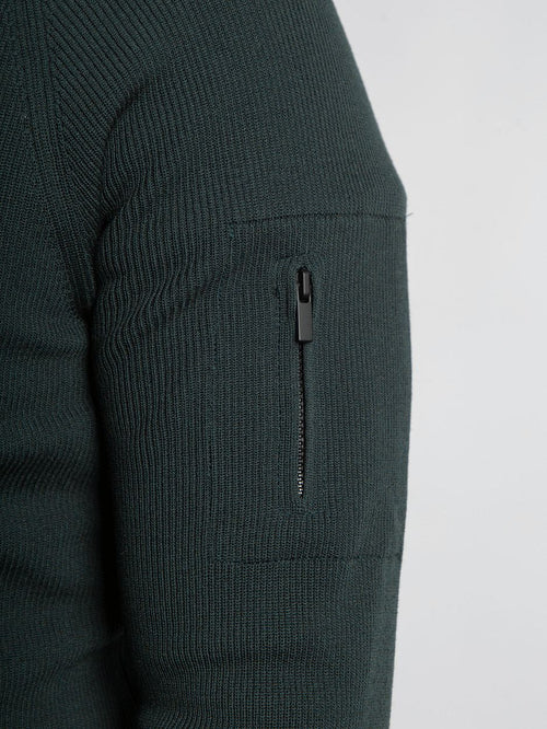 halve rits trui tias cooldry knit mosgroen