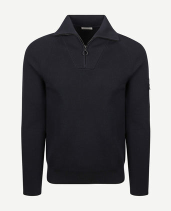 Suitable halve rits trui tias cooldry knit donkerblauw | Slim-fit