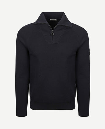 halve rits trui tias cooldry knit donkerblauw