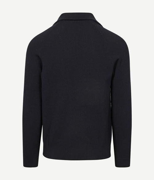 halve rits trui tias cooldry knit donkerblauw