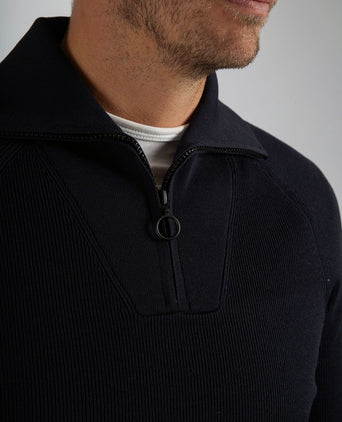 Suitable halve rits trui tias cooldry knit donkerblauw | Slim-fit