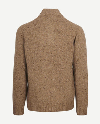 Suitable halve rits trui tweed wol blend beige | Regular-fit
