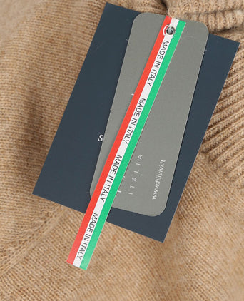 Suitable halve rits trui wol beige