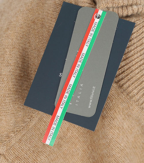 Suitable halve rits trui wol beige