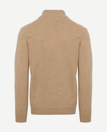 Suitable halve rits trui wol beige