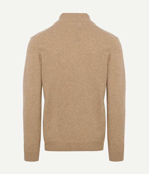 Suitable halve rits trui wol beige