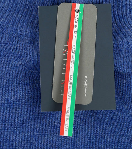 Suitable halve rits trui wol blauw