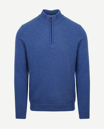 Suitable halve rits trui wol blauw