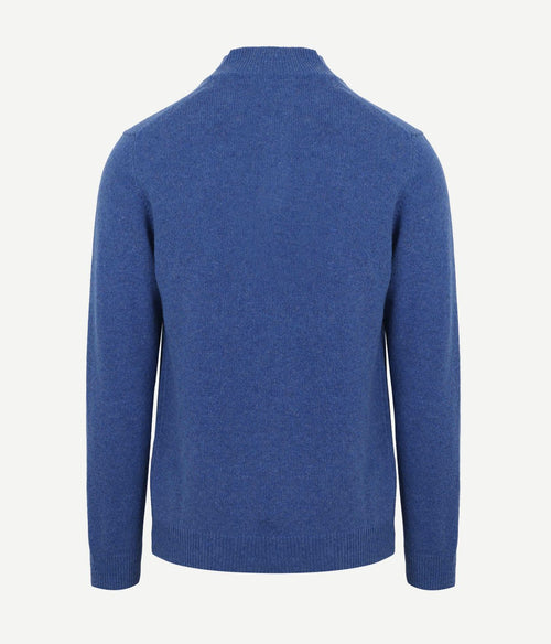 Suitable halve rits trui wol blauw