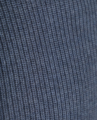 Suitable halve rits trui wol blend donkerblauw