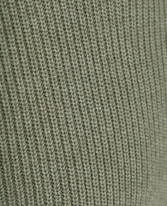Suitable halve rits trui wol blend groen