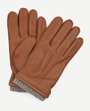 Handschoen leer camel