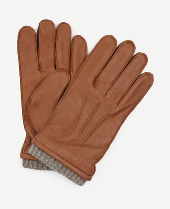 Handschoen leer camel