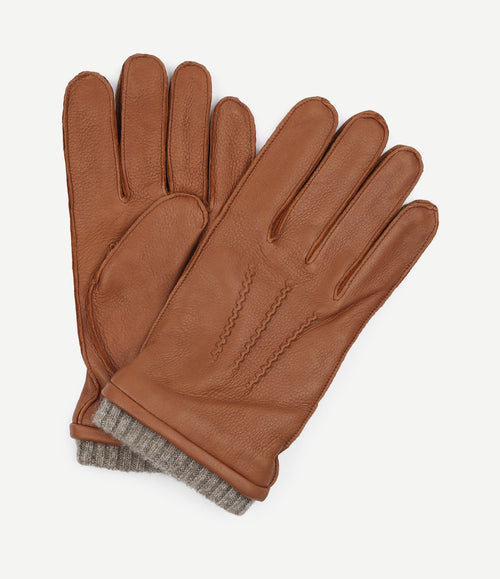 Handschoen leer camel