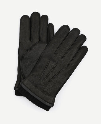 Handschoen leer zwart
