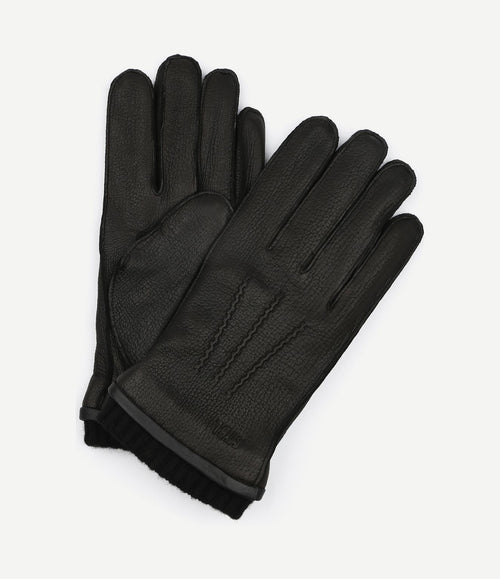 Handschoen leer zwart