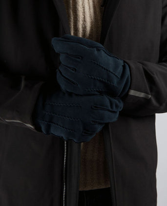 Suitable suede handschoen donkerblauw