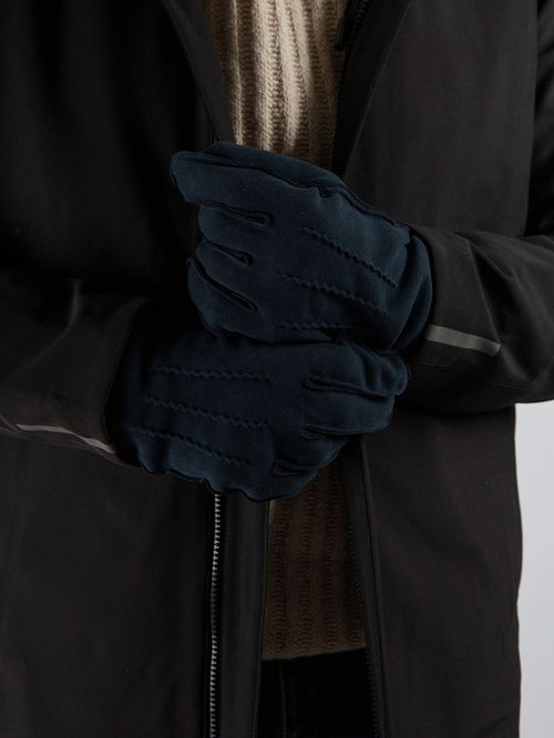 Suitable suede handschoen donkerblauw