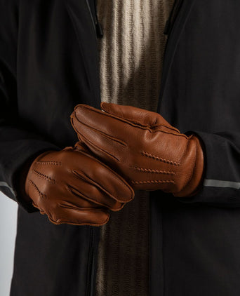 Handschoen leer camel