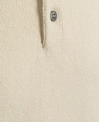 Heavy knitted polo raw ecru