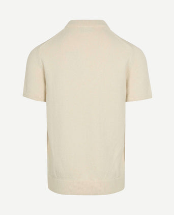 Heavy knitted polo raw ecru